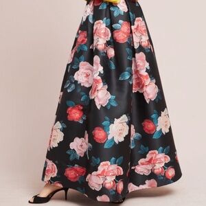 Eliza J Black Floral Ball Gown Skirt, Maxi- Full crinoline underskirt. Worn Once